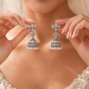 Silver Jhumka Earrings